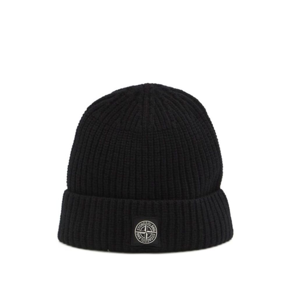 Stone Island Men Logo Wool Beanie
